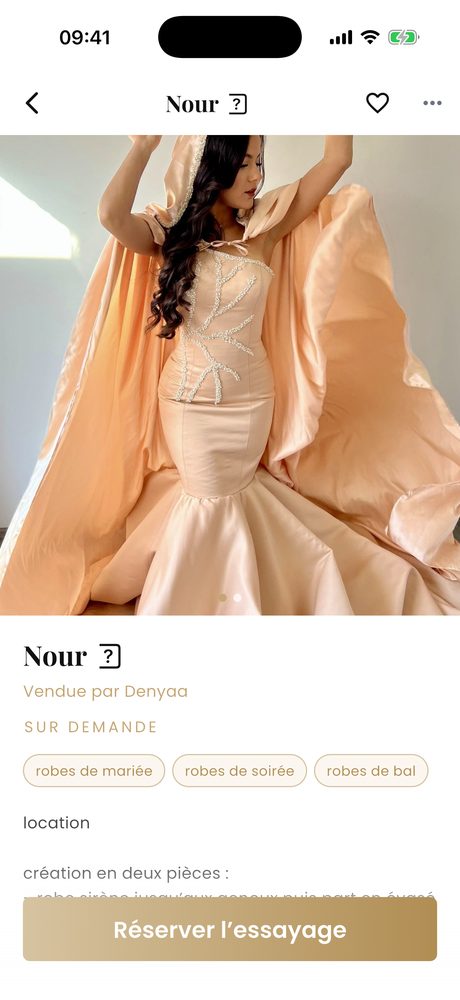 Une robe de couture dans l’application
