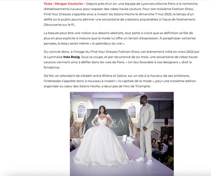 L’article de Lyon People, suite : les débuts du Fashion Show